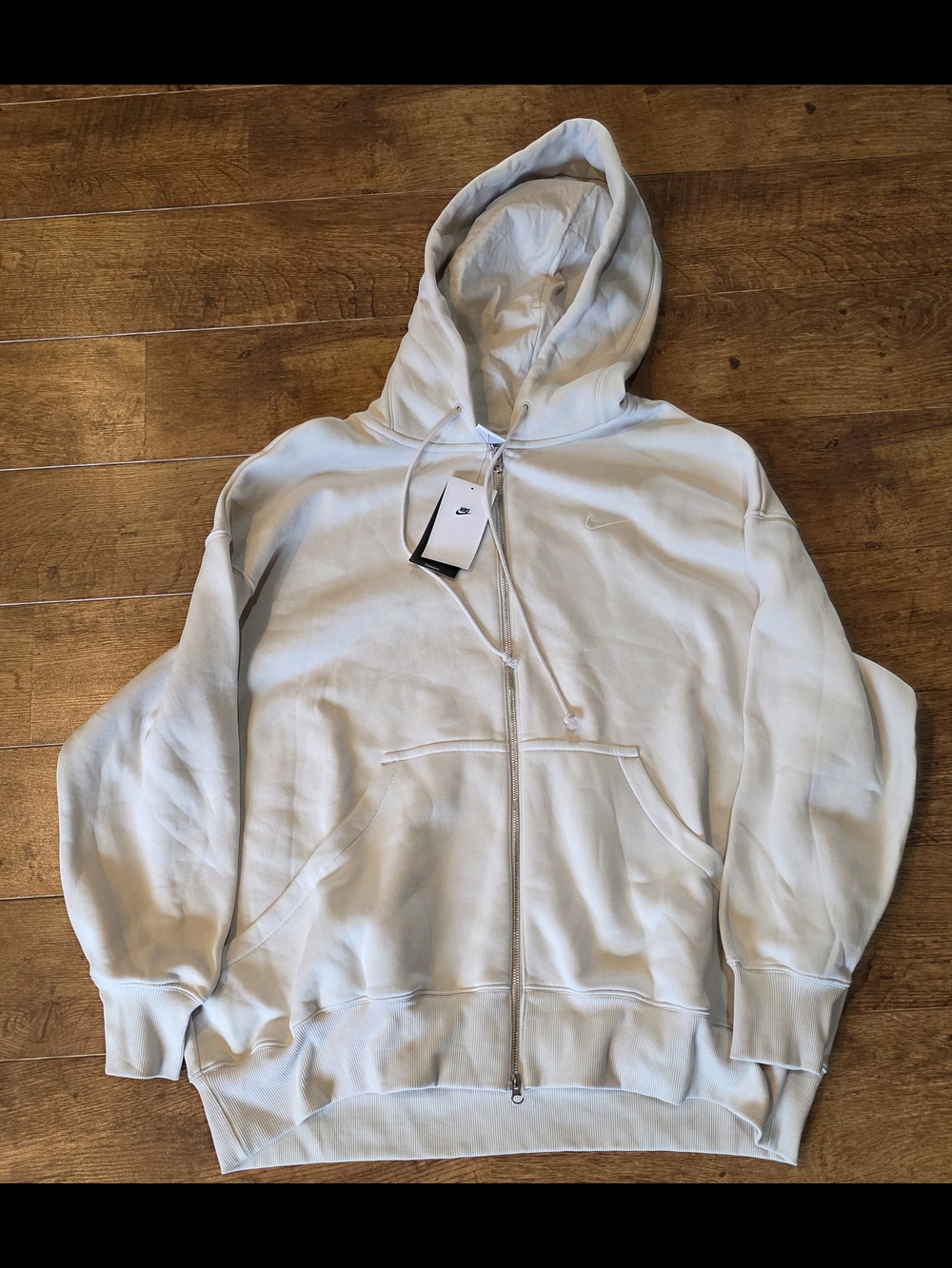 Nike Cream Zip-Up Hoodie Size XXL OVERSIZED